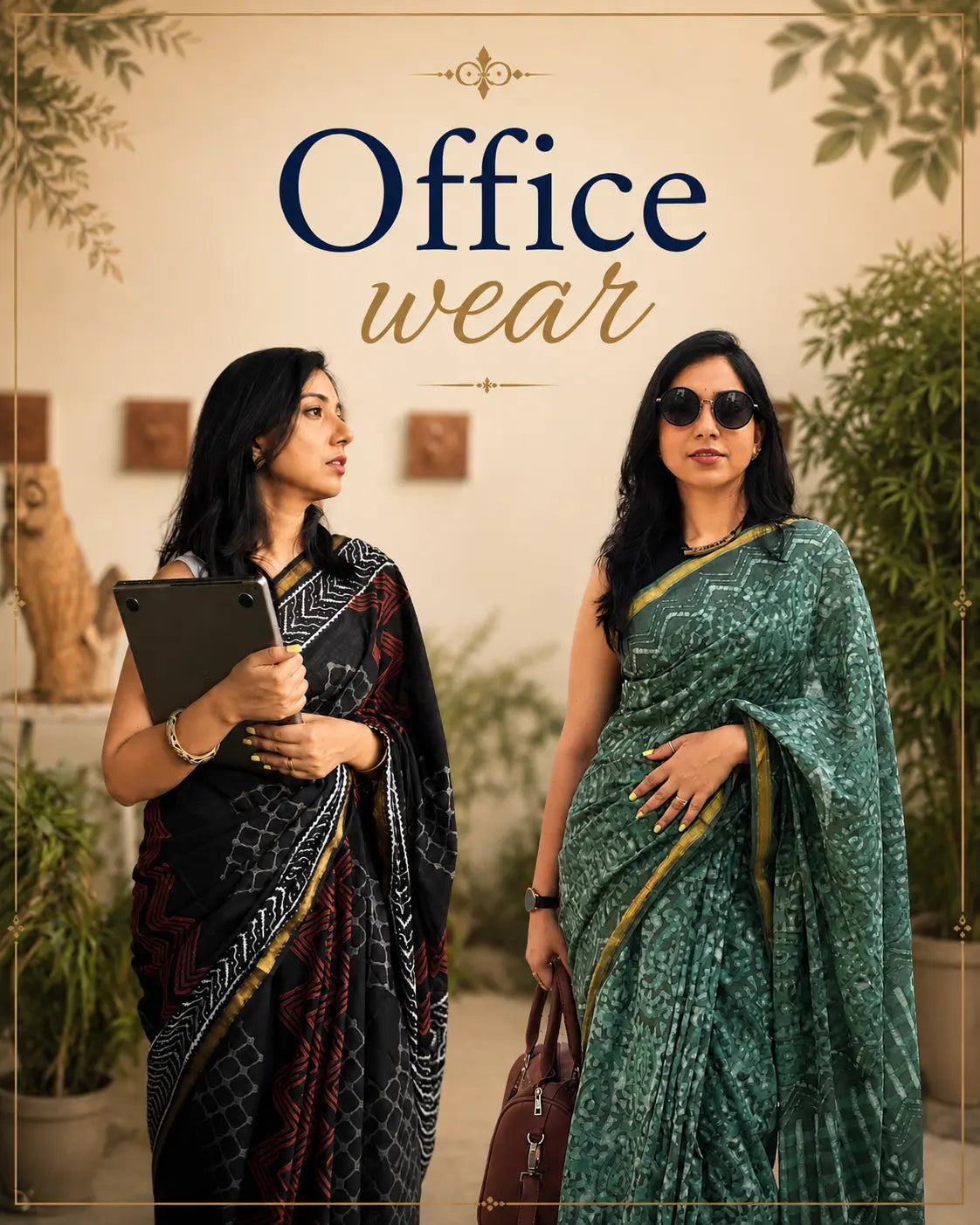 Elegant office wear sarees curated for comfort and everyday sophistication