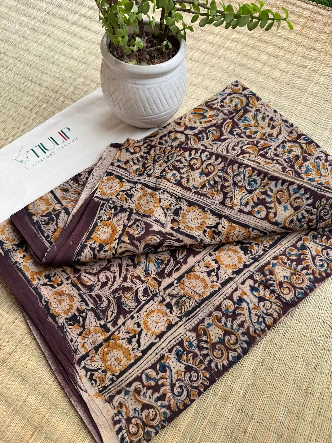 Hand-block Cotton Kalamkari – Mrinalekha