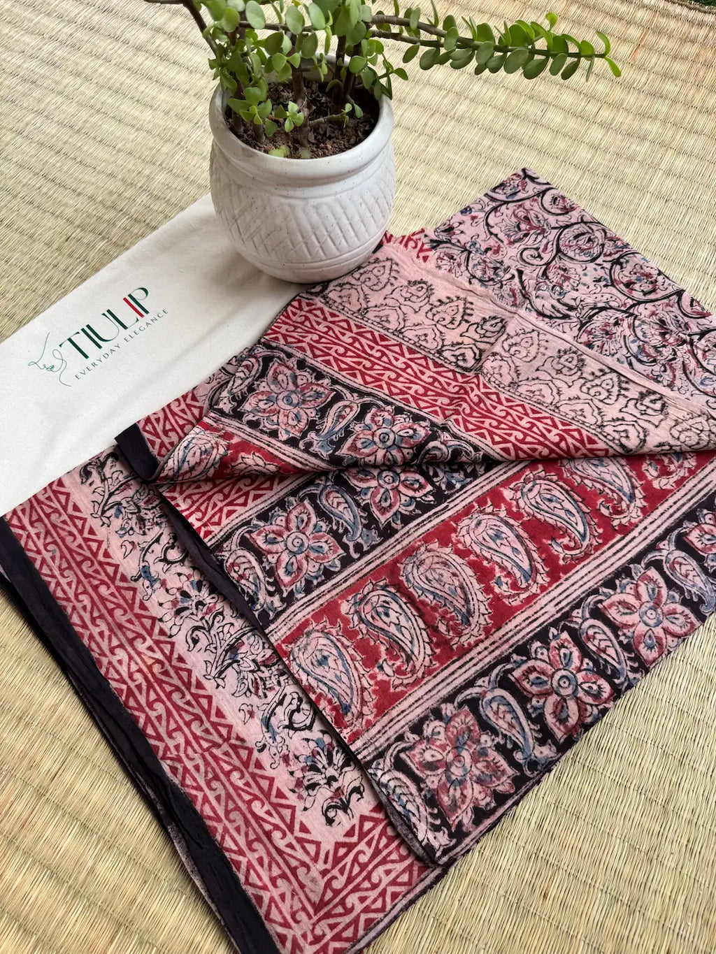 Hand-block Cotton Kalamkari – Pushpalekha