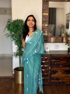 Pallavi pure handwoven pastel green Jamdani saree in soft cotton for office wear, festive mornings, and everyday elegance
