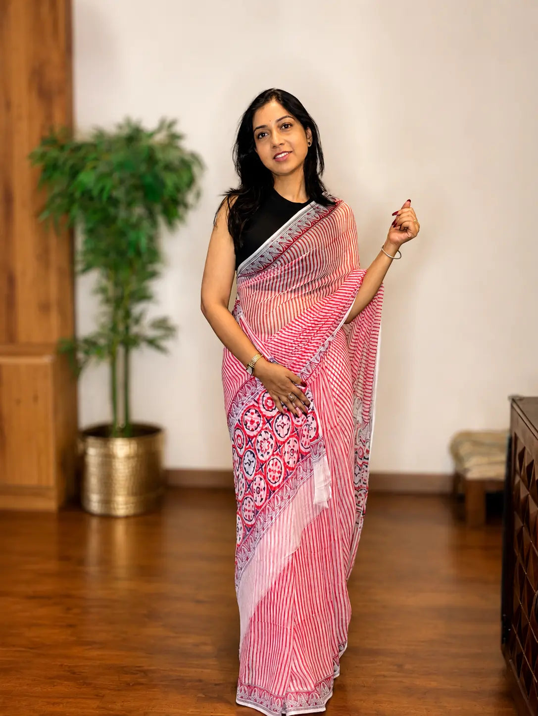 Chiffon Saree-Rose Petal