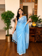 Handwoven Cotton Jamdani Saree – Aakashlina