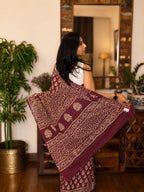 Hand-block Cotton Saree – Ruby Weave