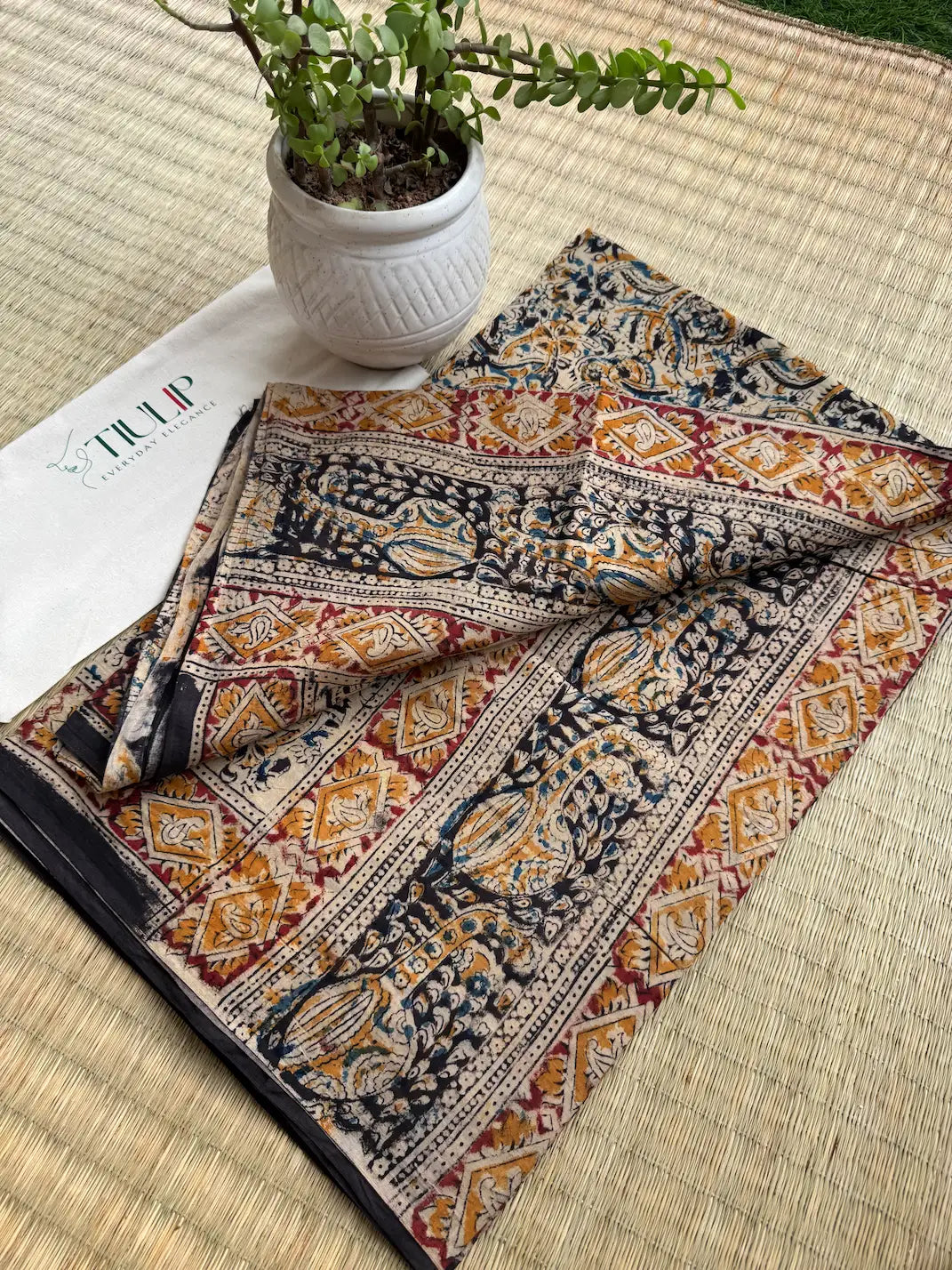 Hand-block Cotton Kalamkari – Svarnarekha