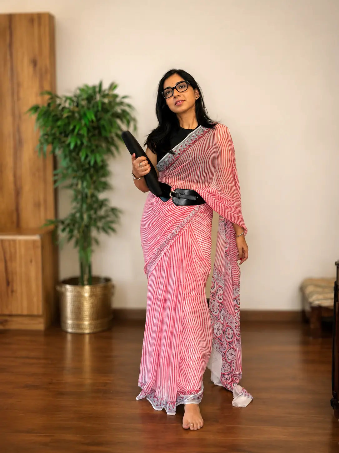 Chiffon Saree-Rose Petal