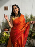 TIULIP Amber Gold Tissue Saree in orange and gold for weddings and festive occasions