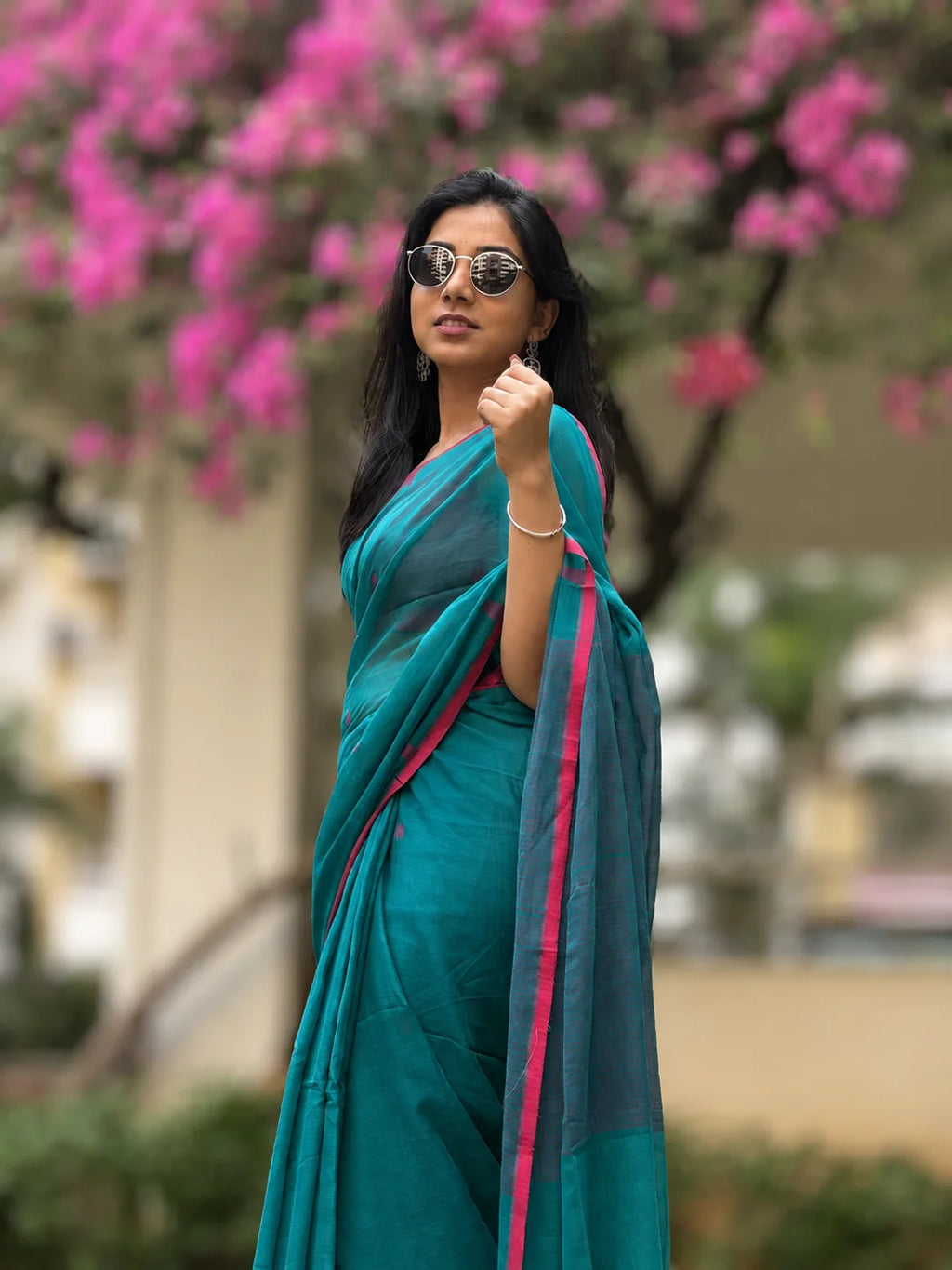 Handwoven Cotton Jamdani Saree – Aarini