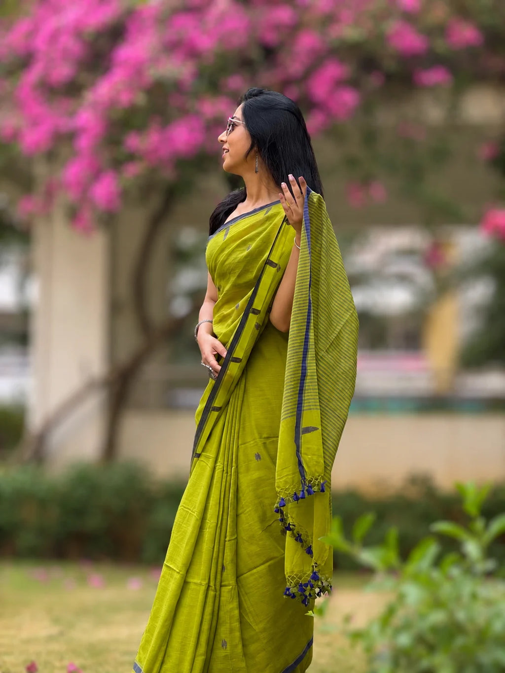 Handwoven Cotton Jamdani Saree – Basantika