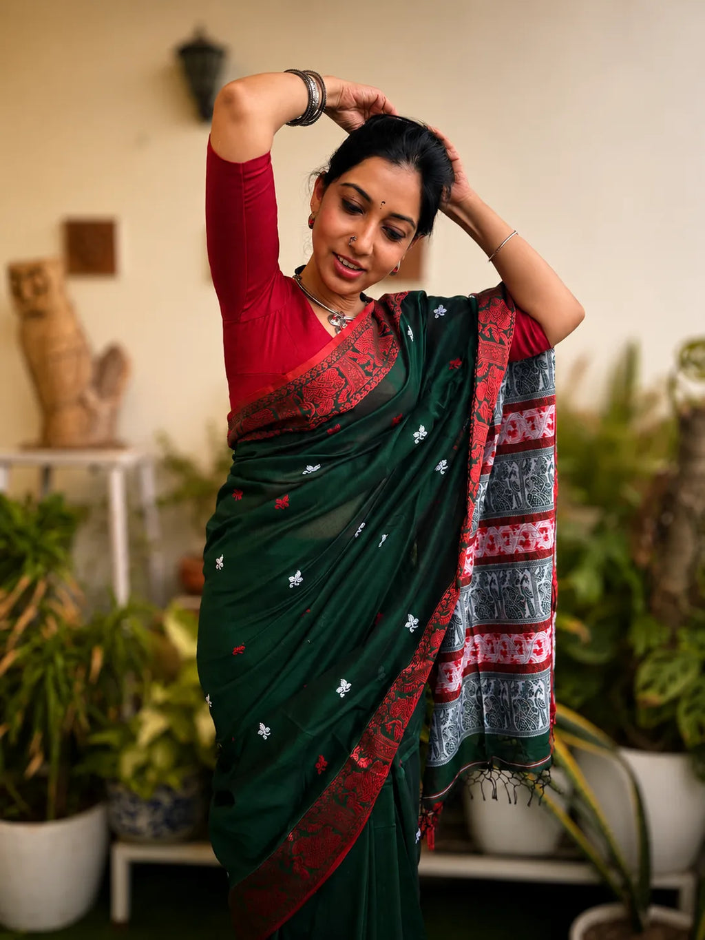 TIULIP Handwoven Cotton Baluchuri – Rajharini TIULIP Saree