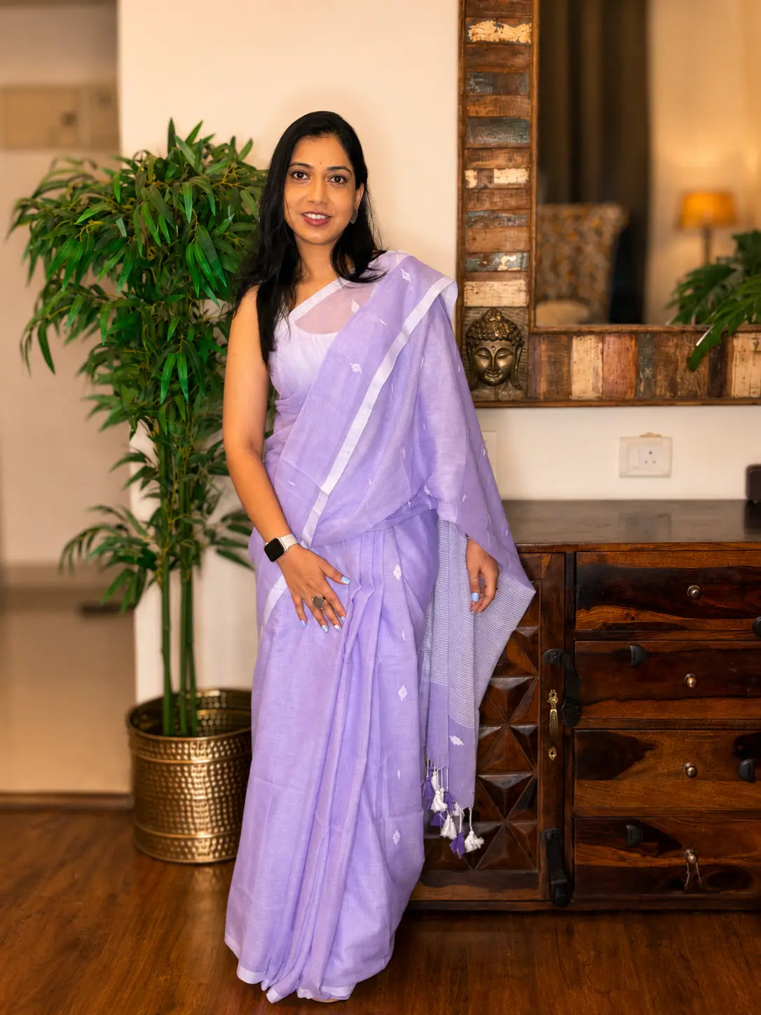 Handwoven Cotton Jamdani Saree – Aparajita