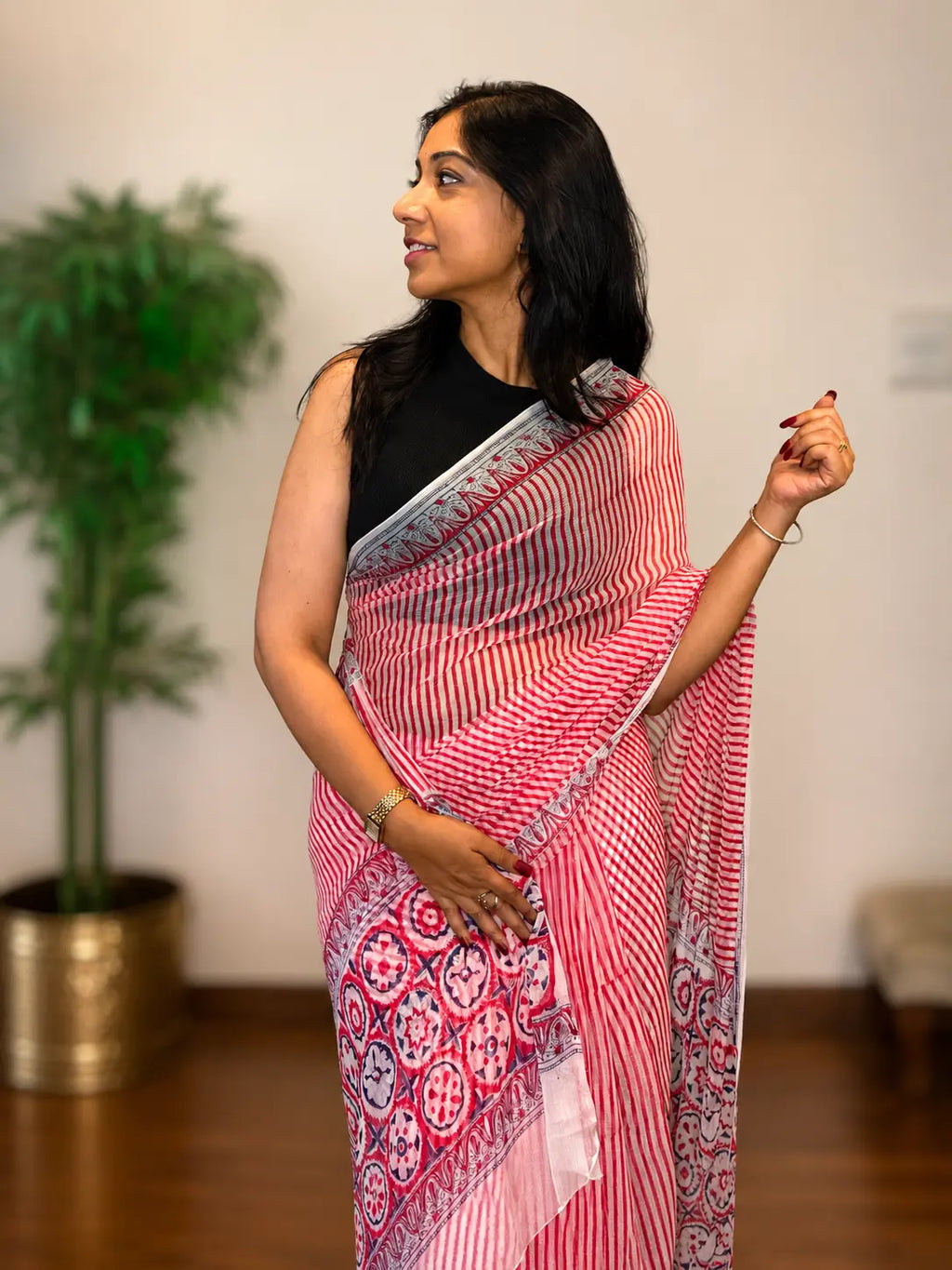Chiffon Saree-Rose Petal