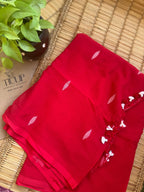 Handwoven Cotton Jamdani Saree – Sindoori