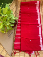 Handwoven Cotton Jamdani Saree – Laal