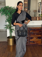 Handwoven Cotton Jamdani Saree – Dhusarika
