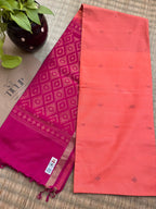 Red Coimbatore soft silk saree featuring elegant woven motifs