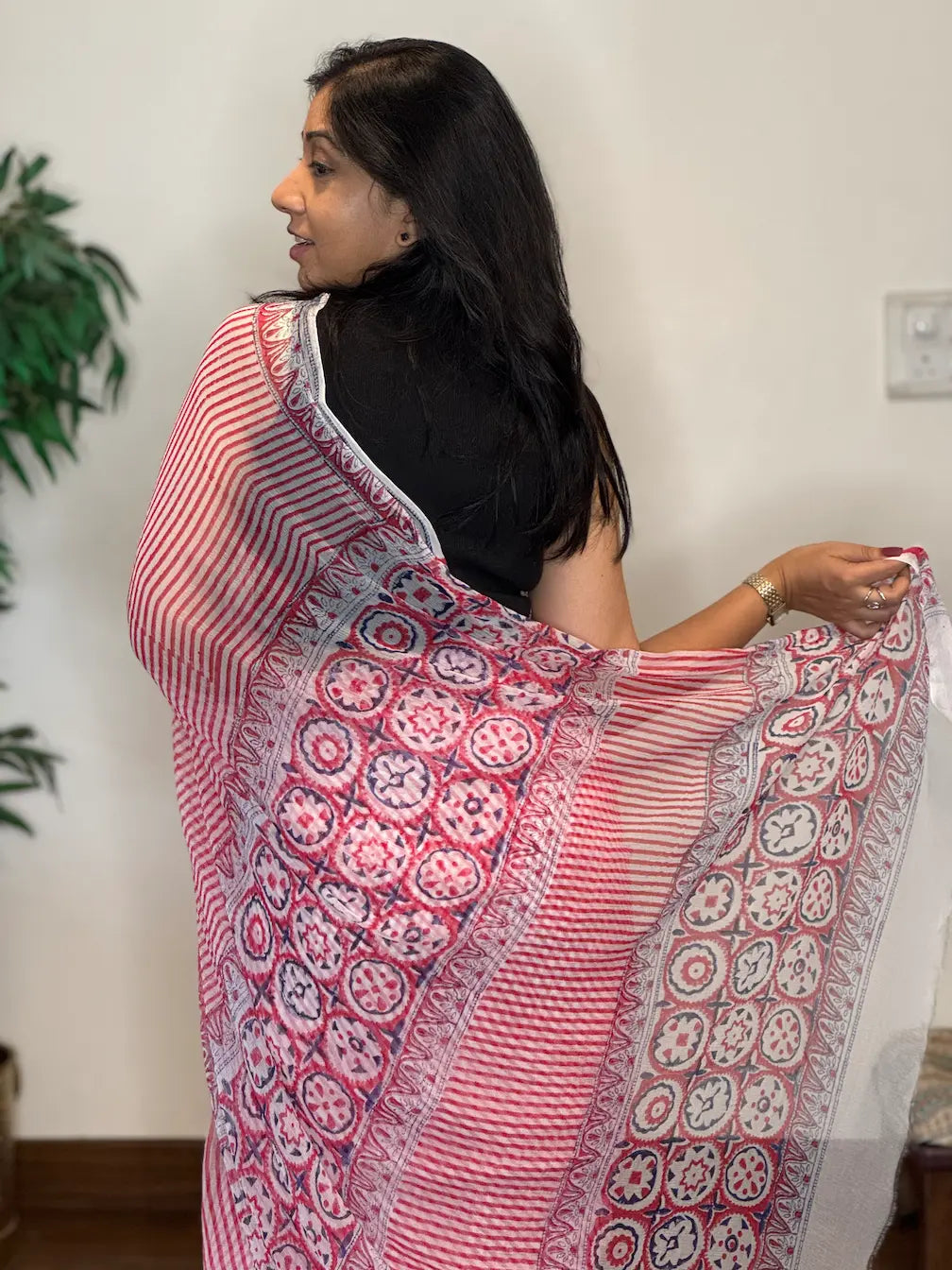 Chiffon Saree-Rose Petal