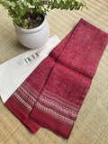 Raktima pure handwoven red Murshidabad silk saree with natural silk lustre and graceful drape for weddings, festive occasions, and celebrations